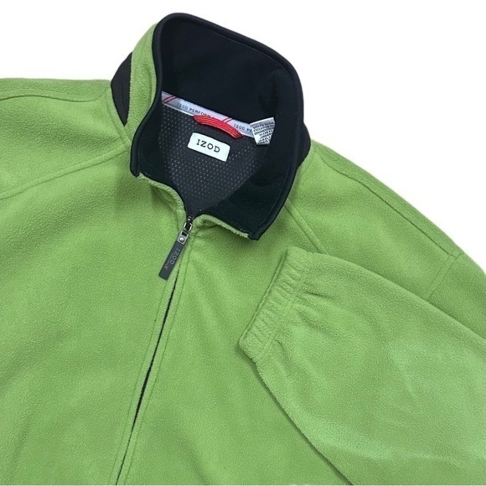 Izod PFX Green &‎ Black Full Zip Micro Fleece Soft Shell Jacket Sz XL